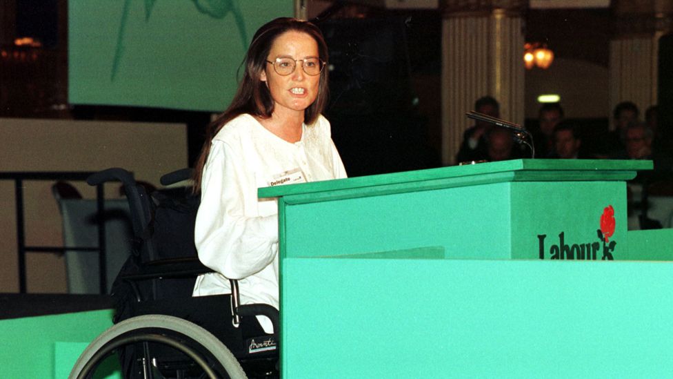 Anne Begg camaigning during the 1997 election