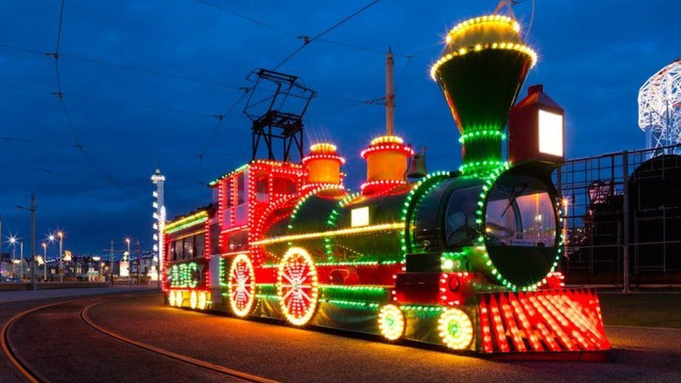 Illuminated train tram