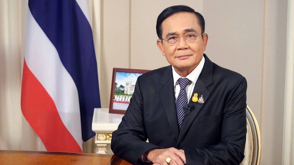 Prime Minister Prayuth Chan-ocha speaks on Thai Television pool in Bangkok, October 21, 2020