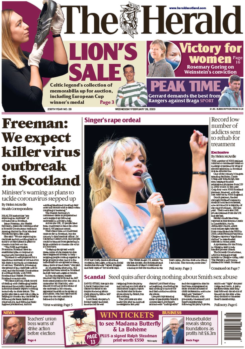 Herald front page