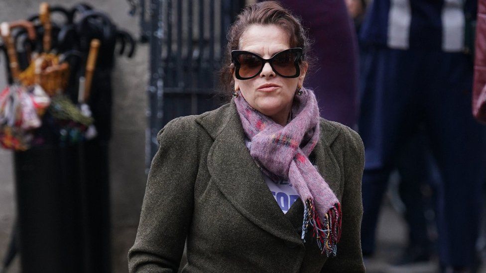 Tracey Emin arrives for a memorial service to honour and celebrate the life of fashion designer Dame Vivienne Westwood at Southwark Cathedral, London
