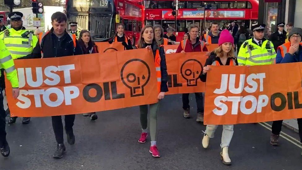 Just Stop Oil demo in the Strand