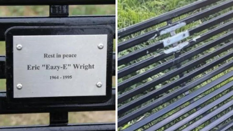 Newhaven: Plaque removed from Eazy-E memorial bench - BBC News