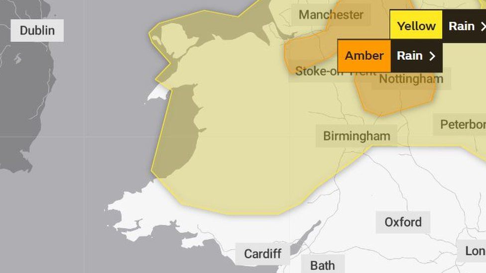 A yellow weather warning is in place across much of Wales