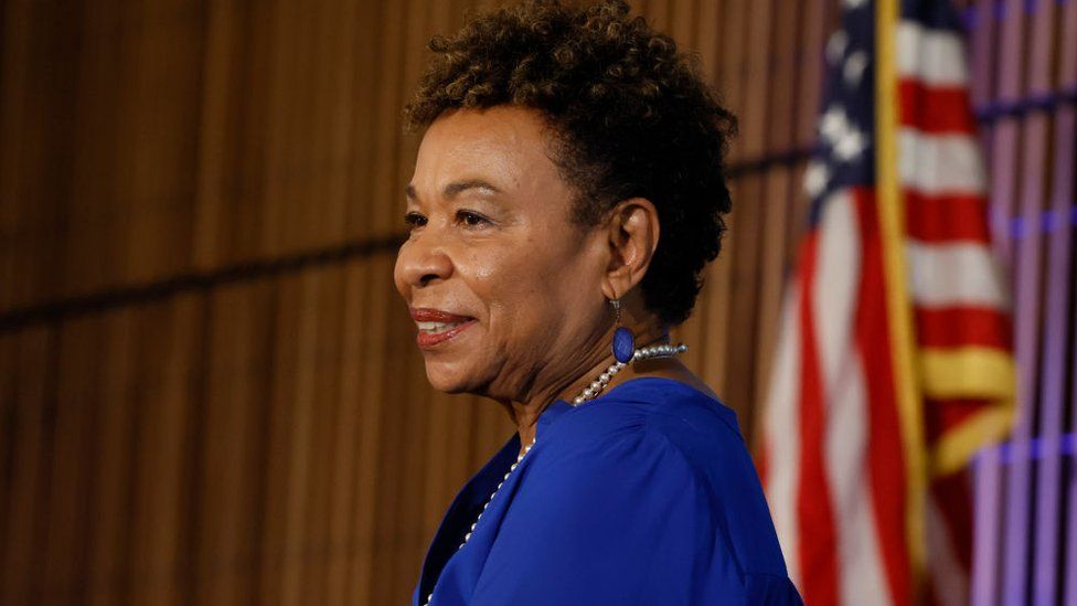Monterey Park, CA, Friday, September 8, 2023 - Rep. Barbara Lee speaks at a town hall hosted by the advocacy group March For Our Lives at East LA College.