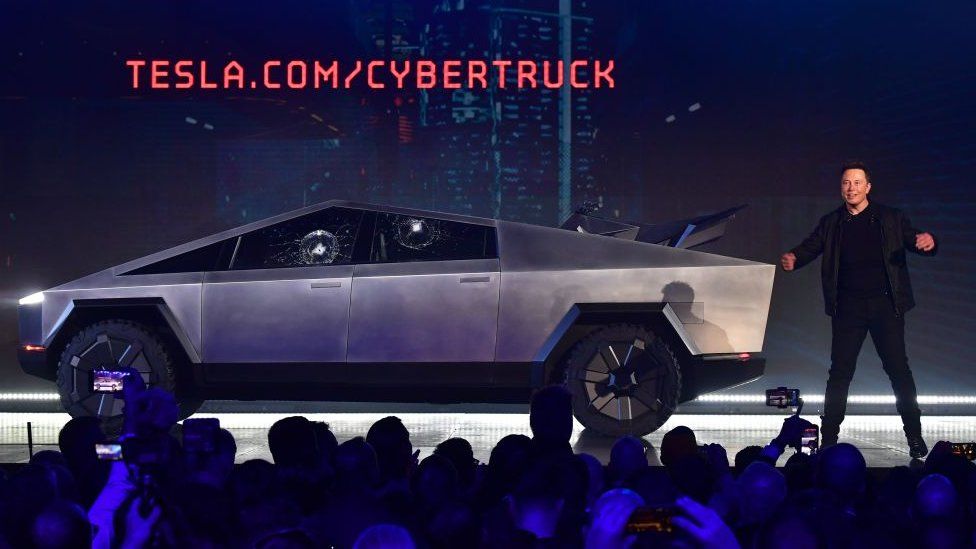 Elon Musk at the launch of Tesla's Cybertruck last year