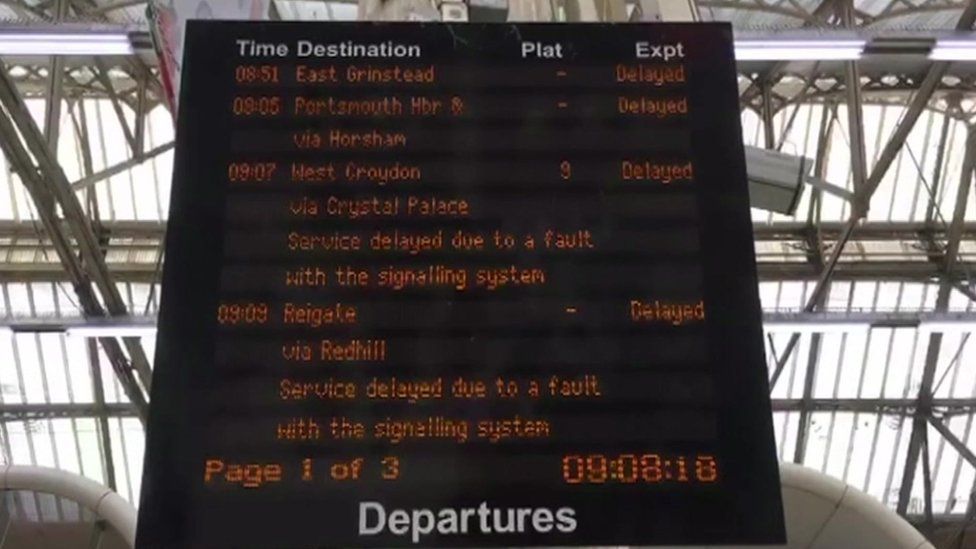Train board with delays