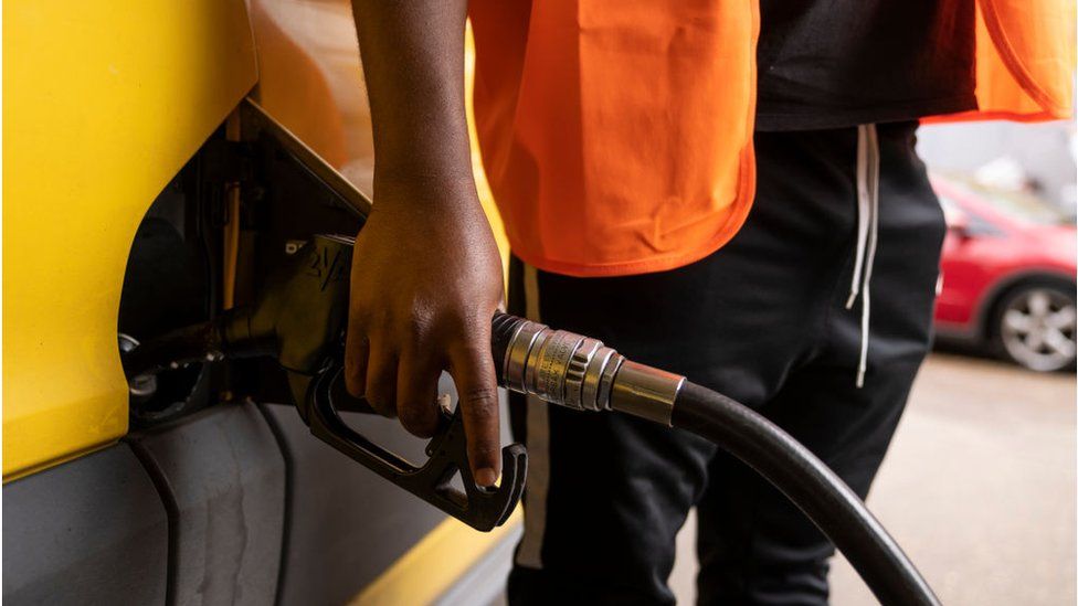 Man fills up van