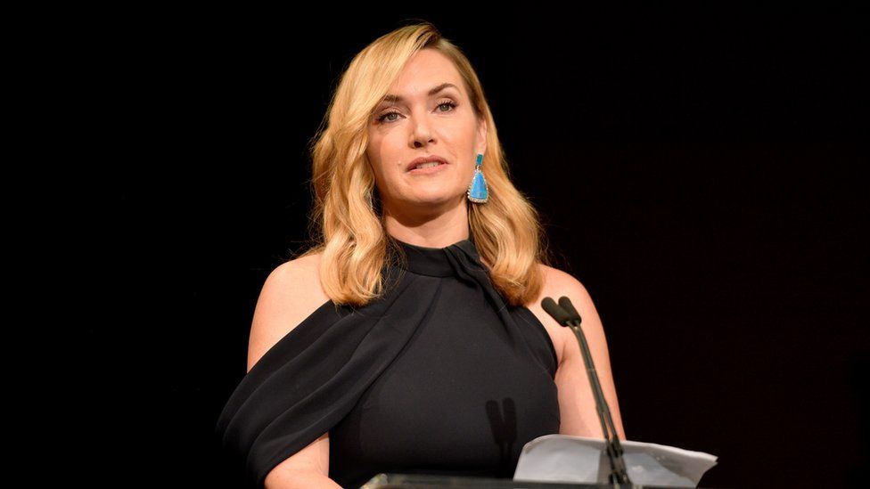 Ms Winslet pictured accepting an award in 2017