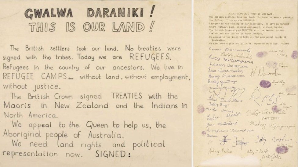Larrakia petition to the Queen for land rights