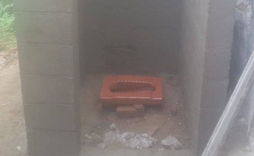 Mr Ehsanullah says he has nearly finished building the toilet