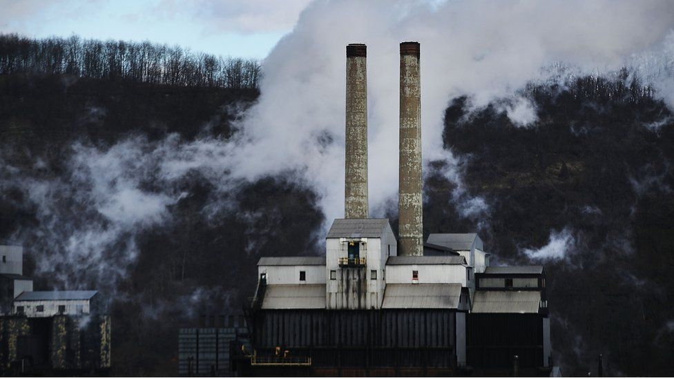 The United States Steel Corporation plant stands in the town of Clairton on March 2, 2018 in Clairton, Pennsylvania