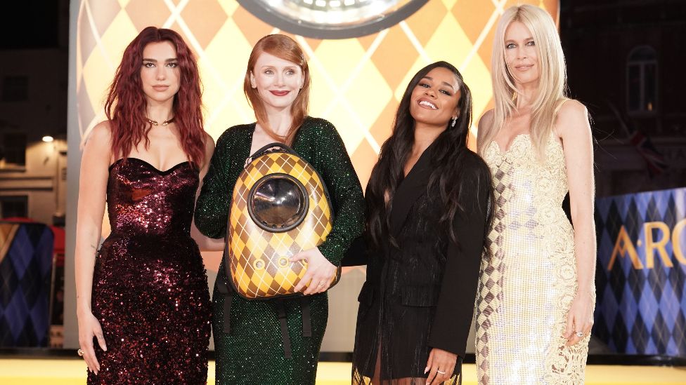 Dua Lipa, Bryce Dallas Howard, Ariana DeBose, and Claudia Schiffer arrive for the world premiere of Argylle at the Odeon Luxe in London. Picture date: Wednesday January 24, 2024.