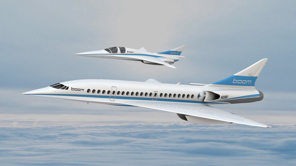 Artist's impression of supersonic passenger jet prototypes