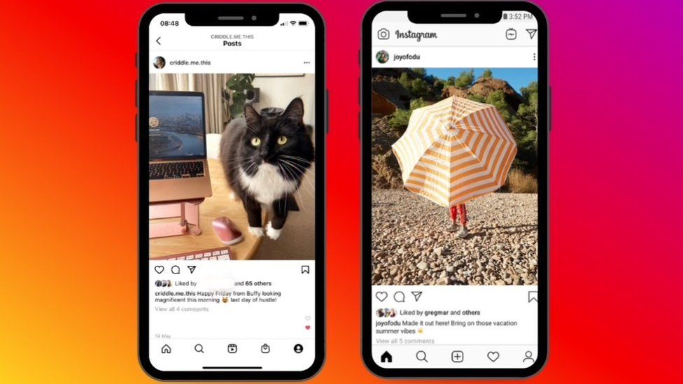 Instagram Lets Users Hide Likes To Reduce Social Media Pressure Bbc News