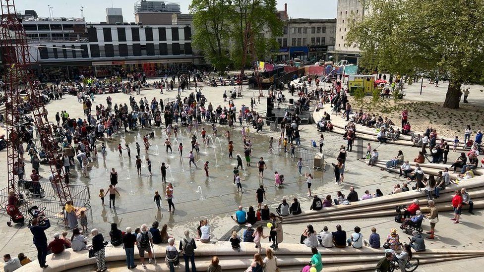 The square after its £5m makeover