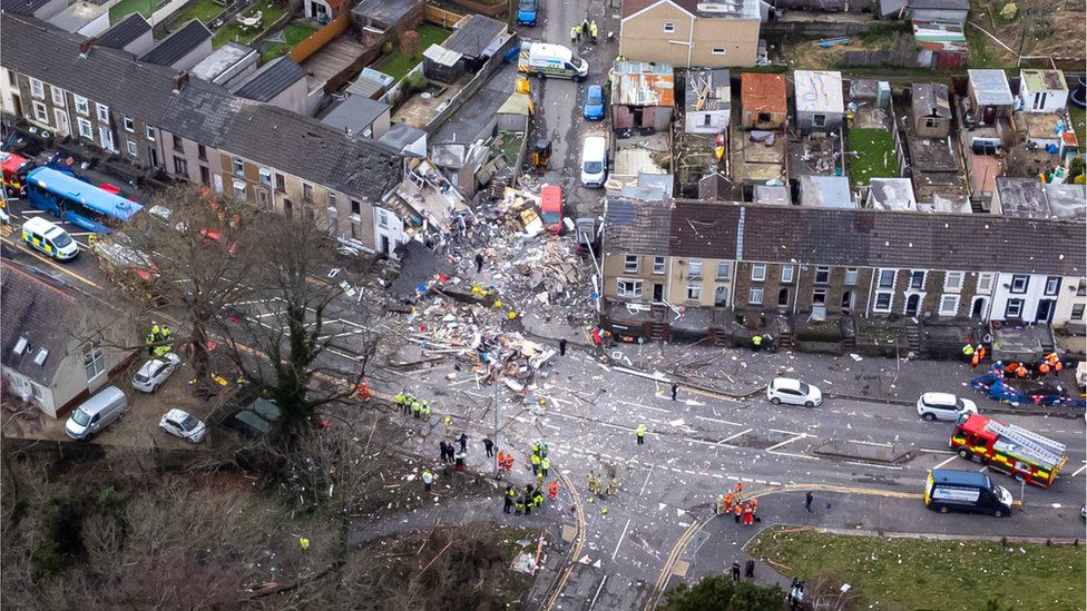 Houses destroyed in Swansea