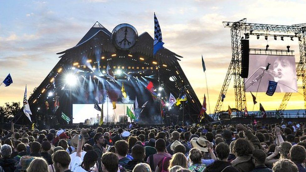The Pyramid Stage at Glastonbury 2015