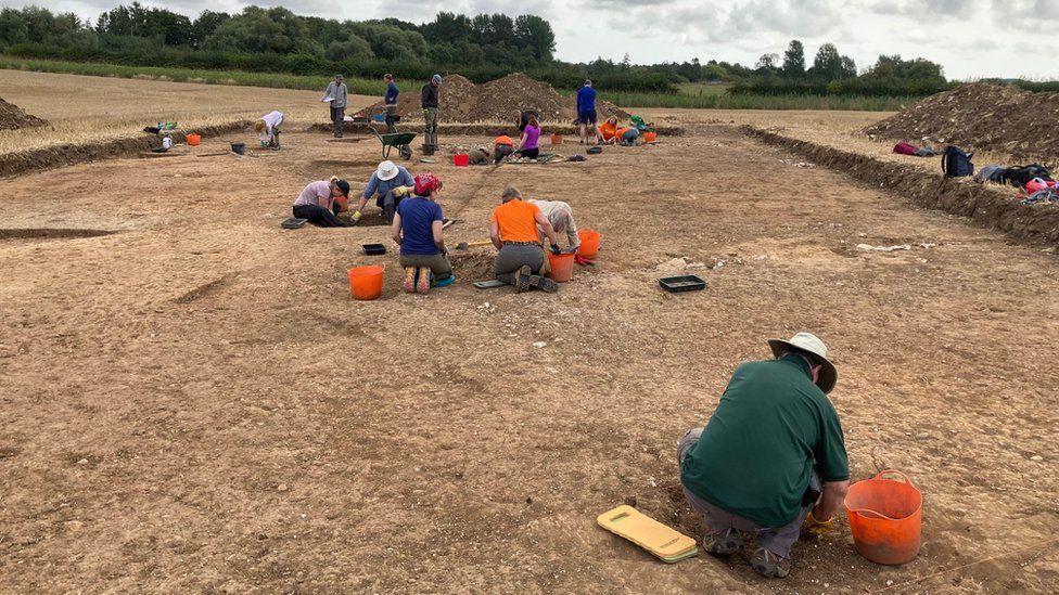 Archaeologists at work at the site near Driffield