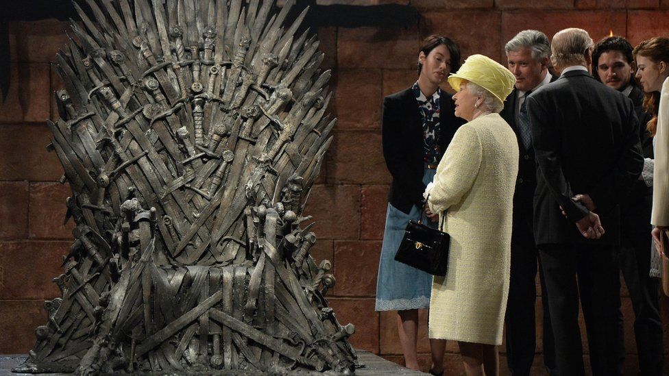 The Queen visited the Game of Thrones set on a visit to Belfast in 2014