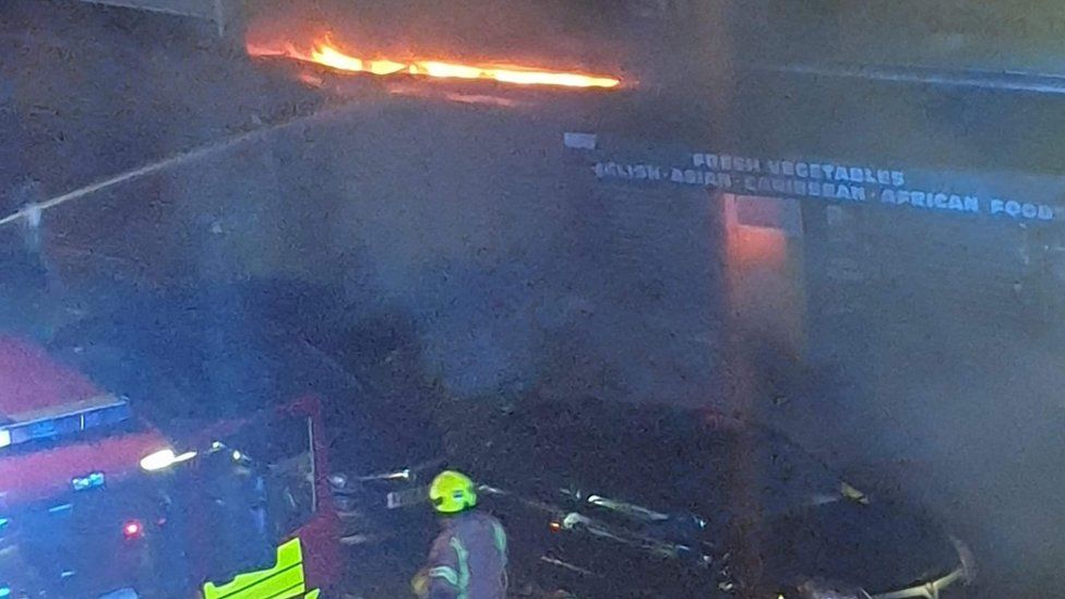 Fire at shop in Westcliff