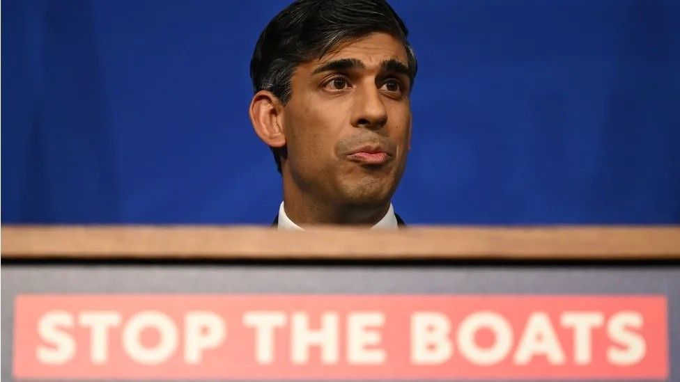 Rishi Sunak speaking at a news conference