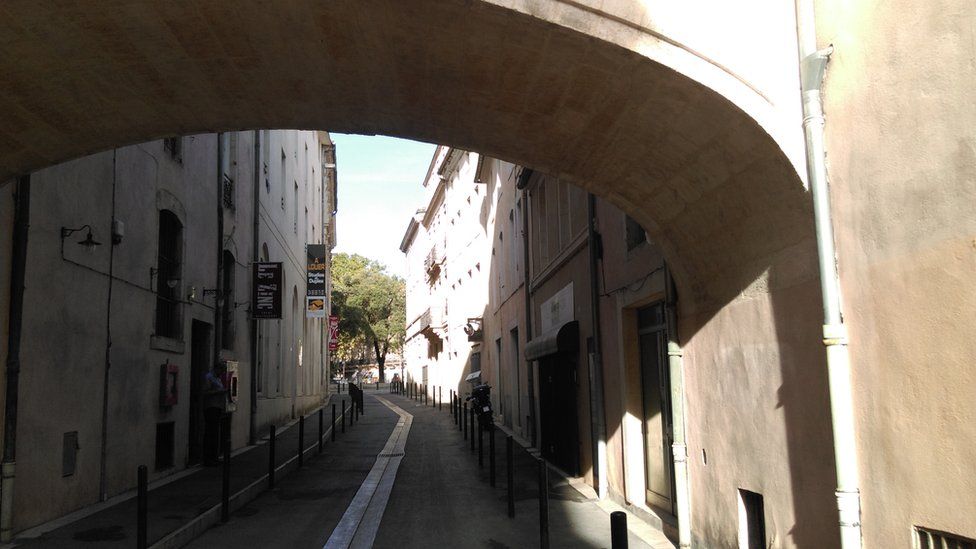 Rue de l'Agau in the centre of Nimes