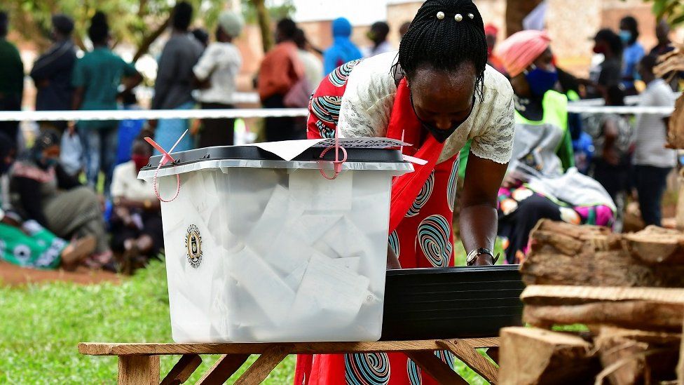 Woman casting her vote