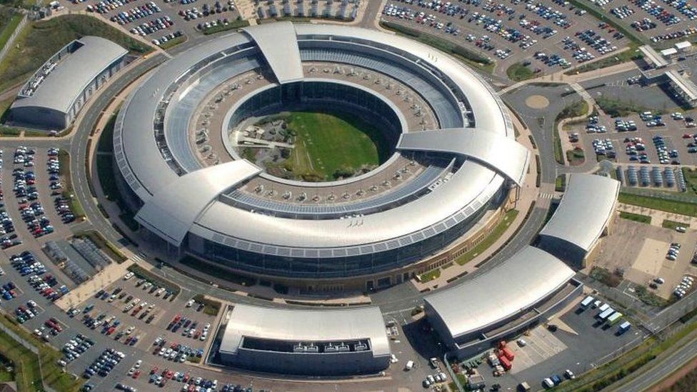 Aerial view showing Government Communications Headquarters (GCHQ) in Cheltenham
