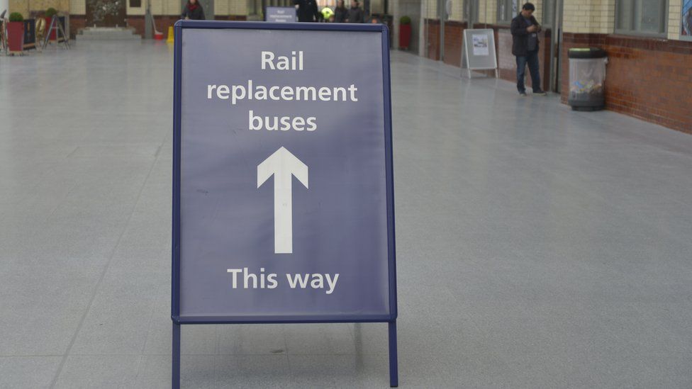 Rail replacement sign