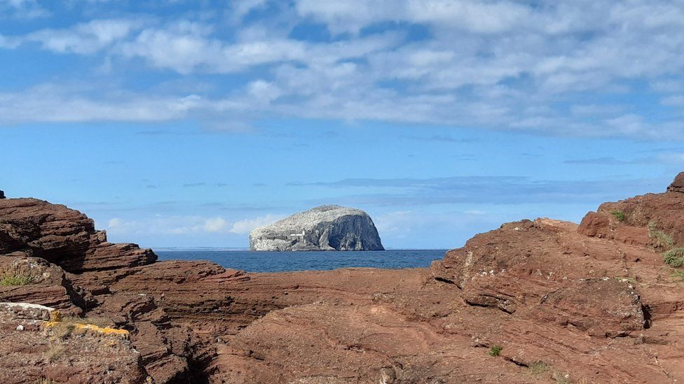 The Bass Rock taken from Seacliff Harbour