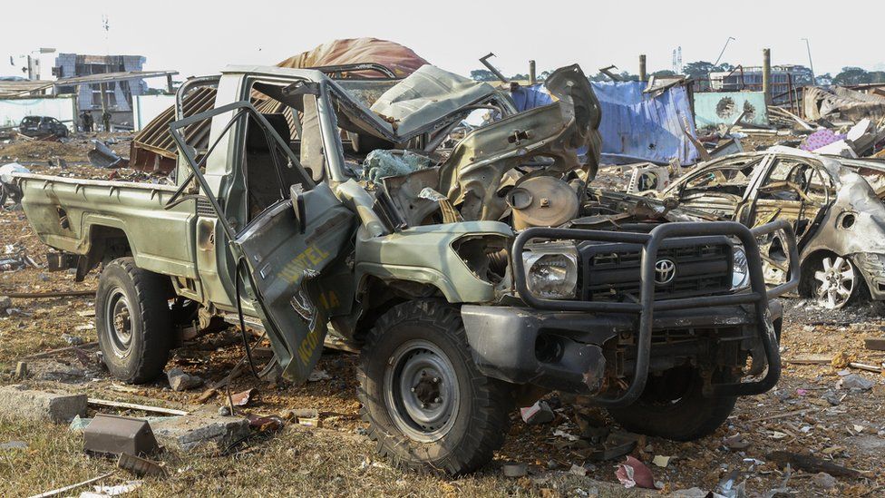 Military wreckage in Bata