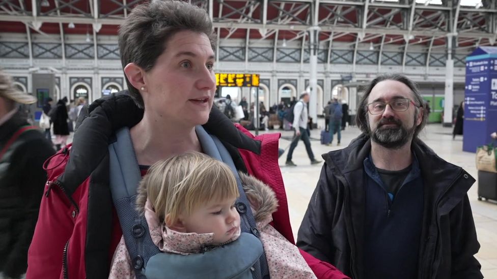 Leela and her family at Paddington Station on Saturday morning