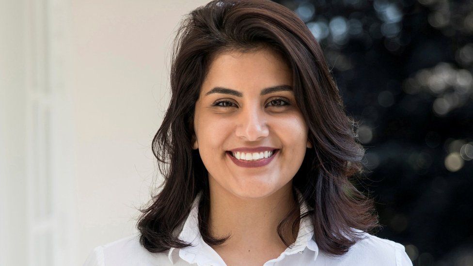 Saudi women"s rights activist Loujain al-Hathloul is seen in this undated handout picture