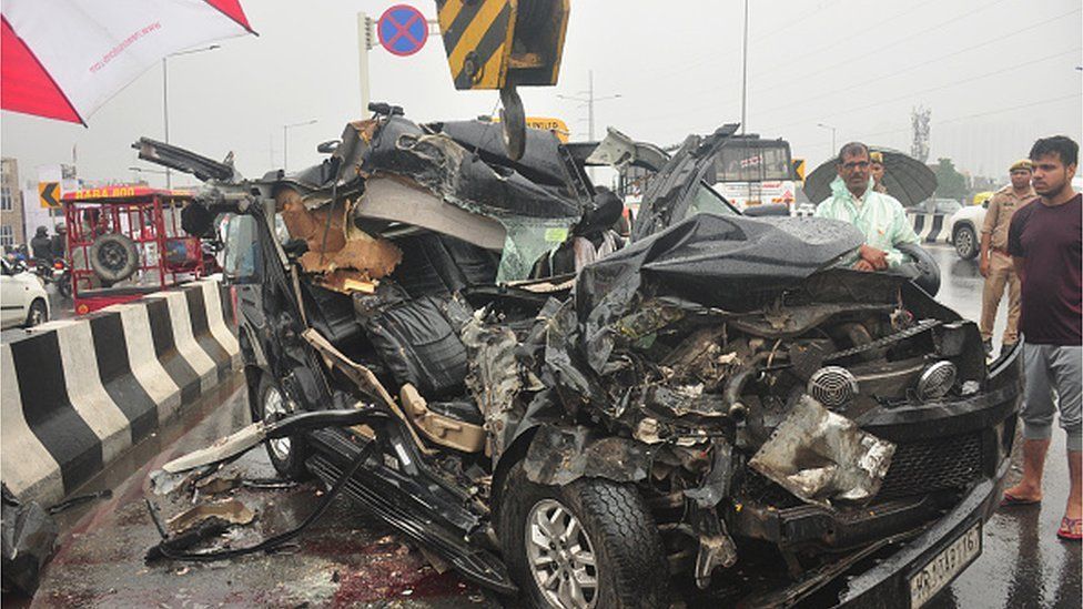 A car crash in Ghaziabad
