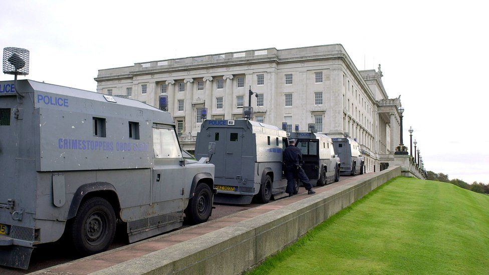 A police raid on Sinn Féin's Stormont offices in 200