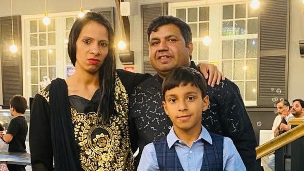 Waris Ali with his wife Edina Olahova and their nine-year year old son Rana Haris Ali