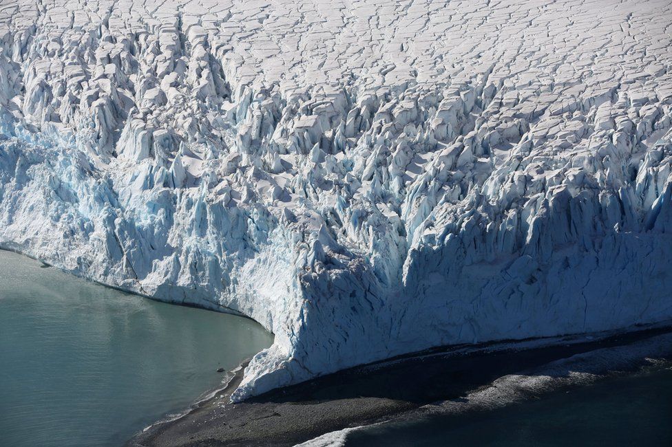 The edge of Antarctica seen from above