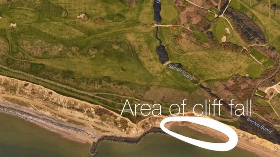 BartononSea cliff top and beach closed after landslip BBC News