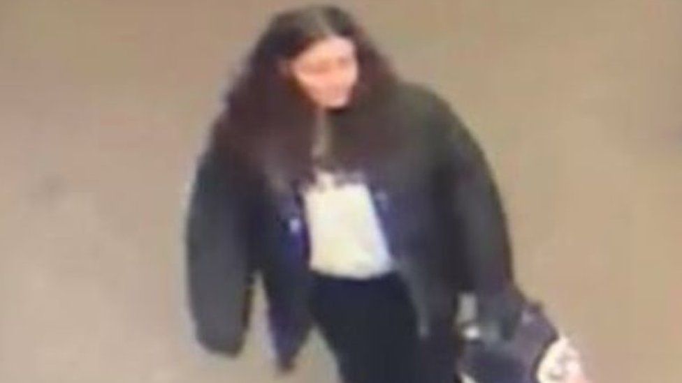 A CCTV still image showing Lyla Lake, 13, who is missing in Hampshire