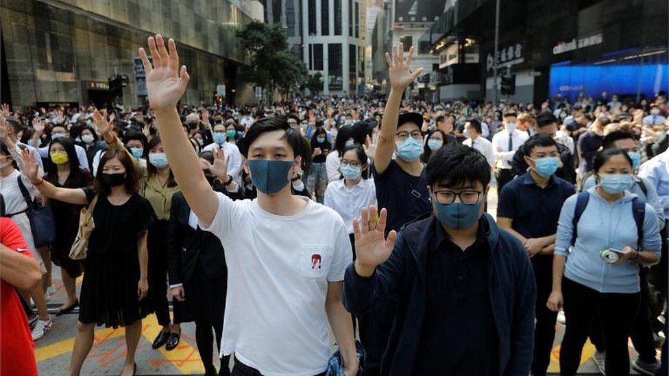 Protesters in Hong Kong