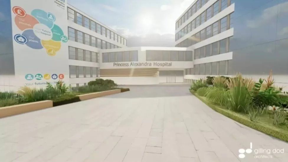 Impresión artística del nuevo Hospital Princesa Alexandra propuesto