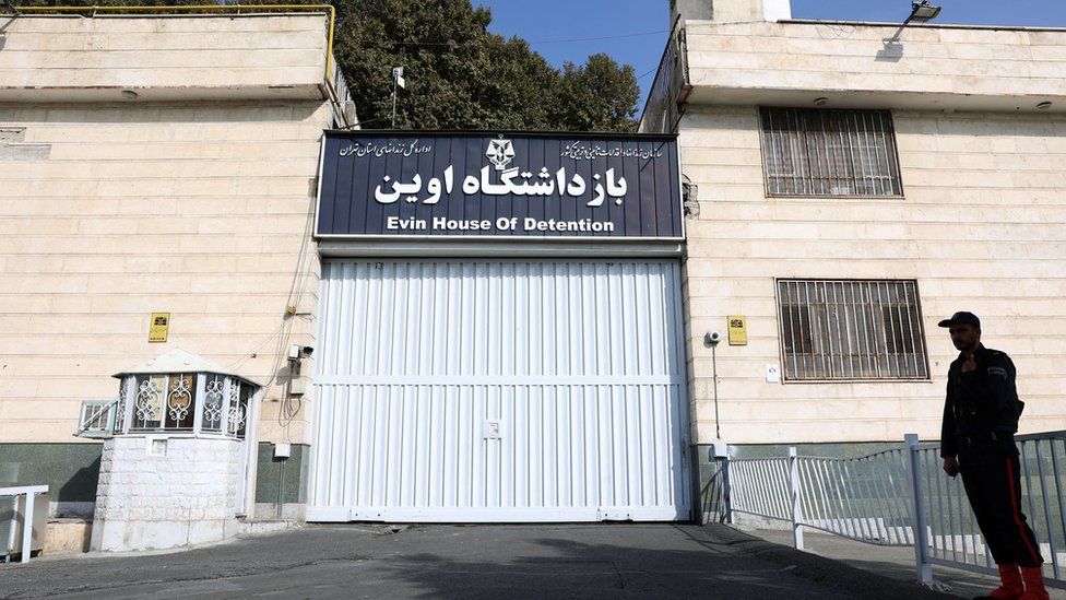 File photo showing entrance to Evin prison in Tehran (17 October 2022)