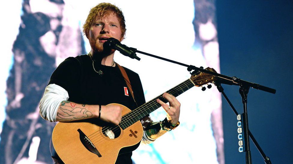 Ed Sheeran performs on stage at Sziget Festival on August 7, 2019.