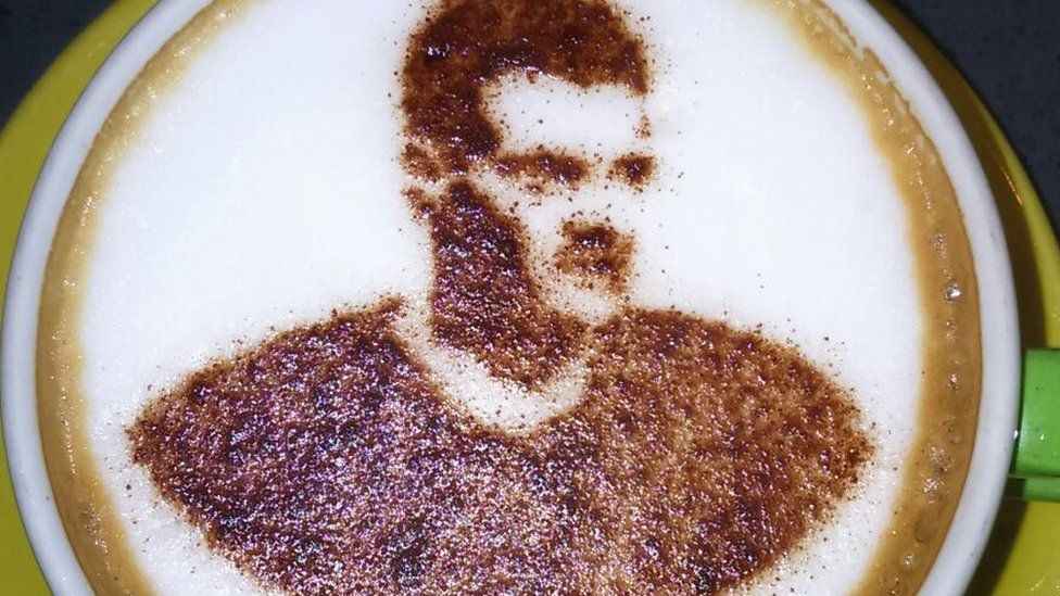 Jamie Vardy on top of a coffee