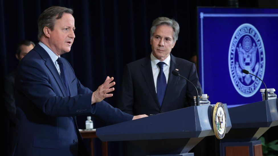 David Cameron and Antony Blinken speaking