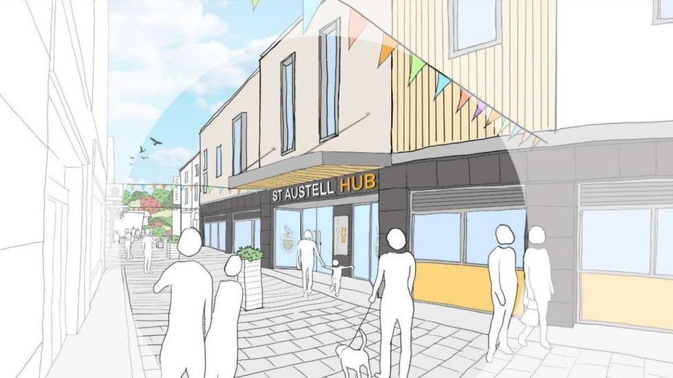 An artist's impression of the council's new hub in St Austell