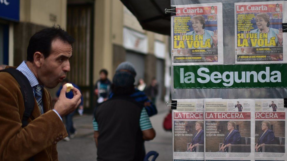 Newspaper stand in Chile