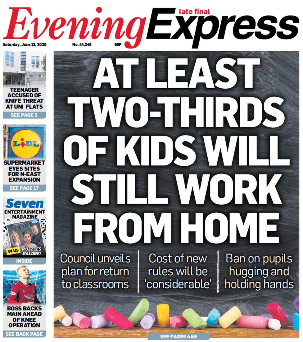 Evening Express front page