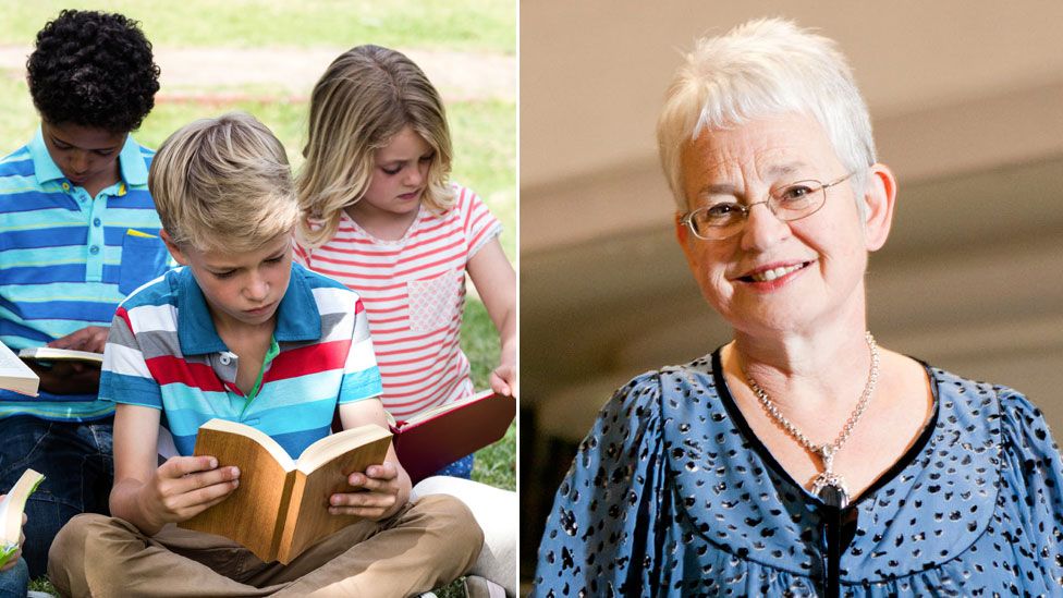 Children reading and Jacqueline Wilson